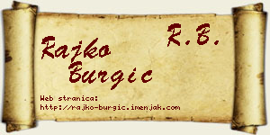Rajko Burgić vizit kartica